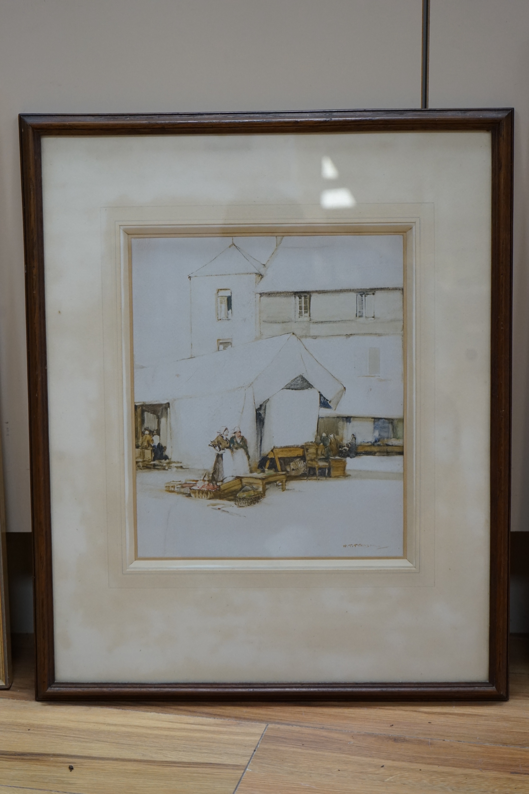 Harry Tittensor (1887-1942), watercolour, ‘The Market Place, Quimperle’, signed, 30 x 25cm. Condition - good